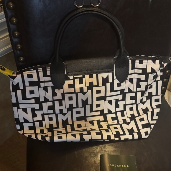 Longchamp Graphic Black and White Tote - Picture 5 of 8